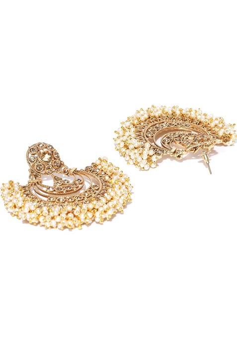Gold Plated Handcrafted Crescent Shaped Chandbalis