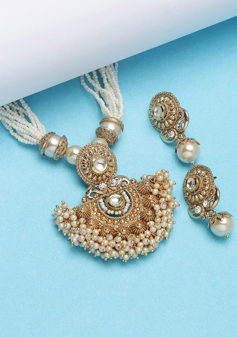 Gold Plated Kundan Handcrafted Jewellery Set