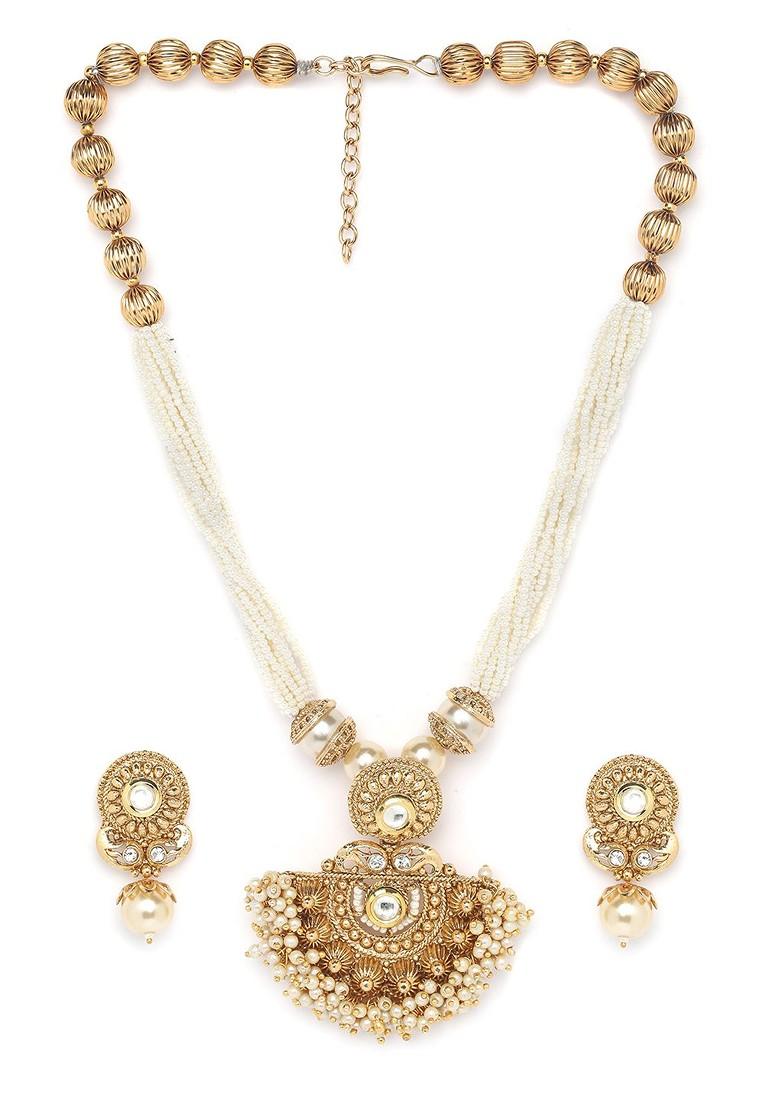 Gold Plated Kundan Handcrafted Jewellery Set