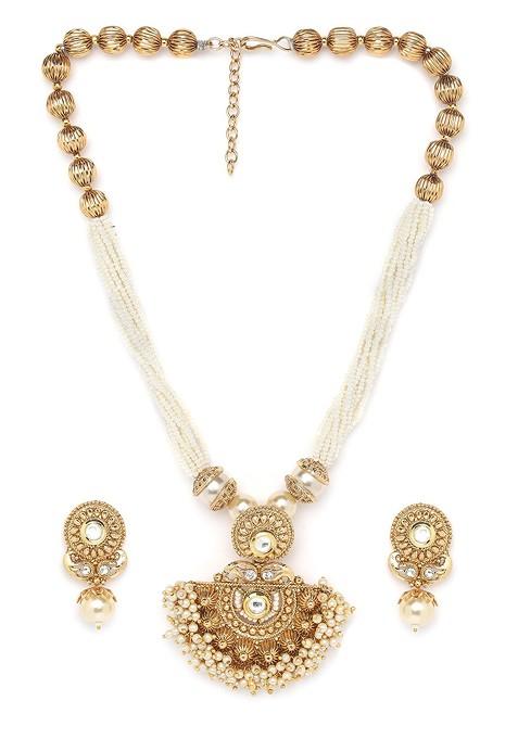 Gold Plated Kundan Handcrafted Jewellery Set