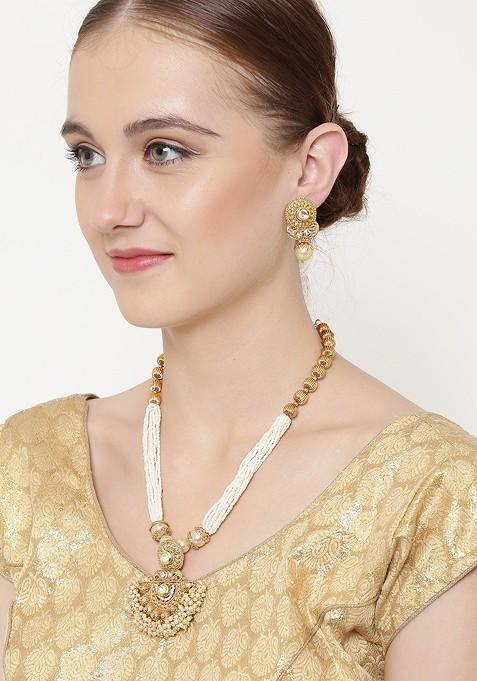 Gold Plated Kundan Handcrafted Jewellery Set
