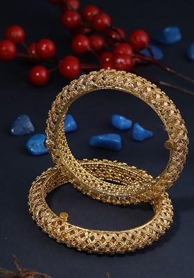 Set Of 2 24 KT Gold Plated Bangles