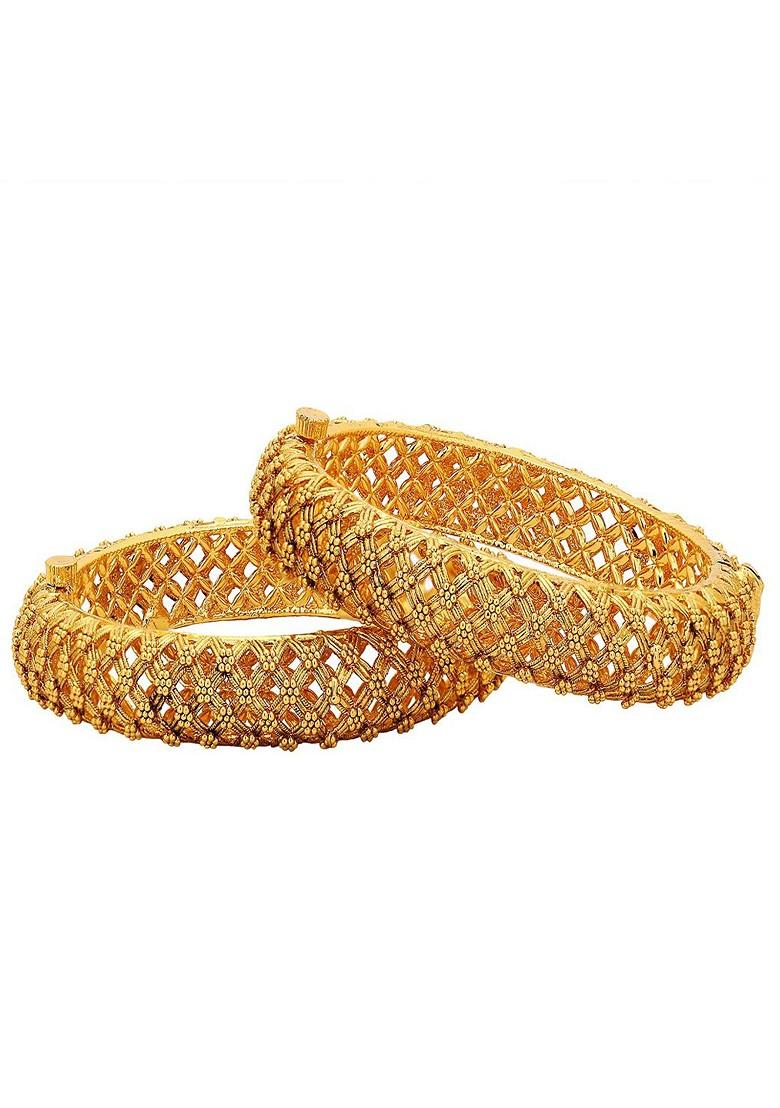 Set Of 2 24 KT Gold Plated Bangles