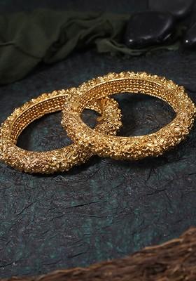 Set Of 2 24 KT Gold Plated Bangles