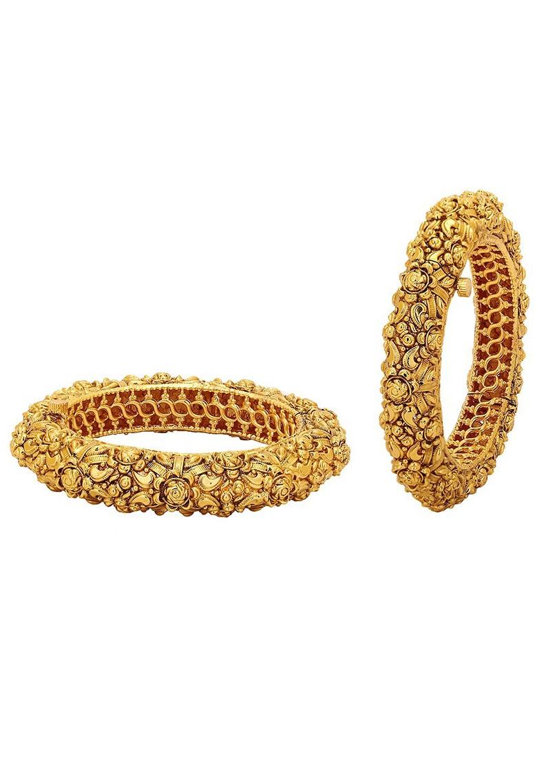 Set Of 2 24 KT Gold Plated Bangles