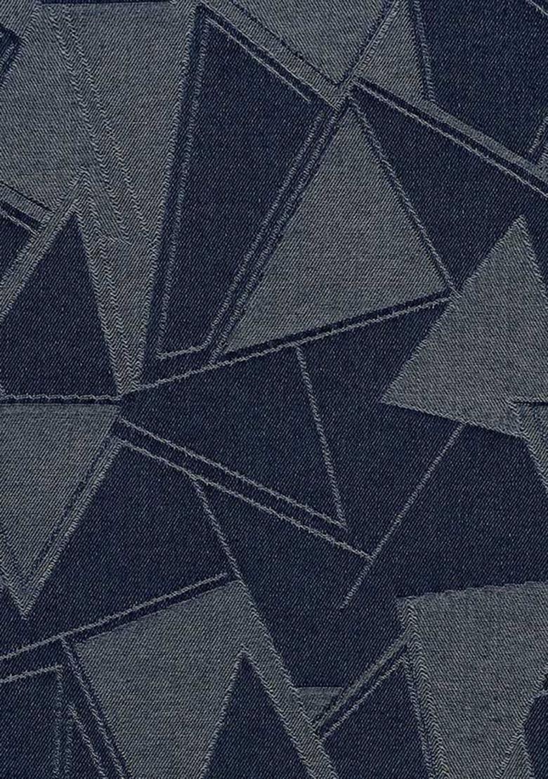 Blue Jacquard Denim Skirt - Indya