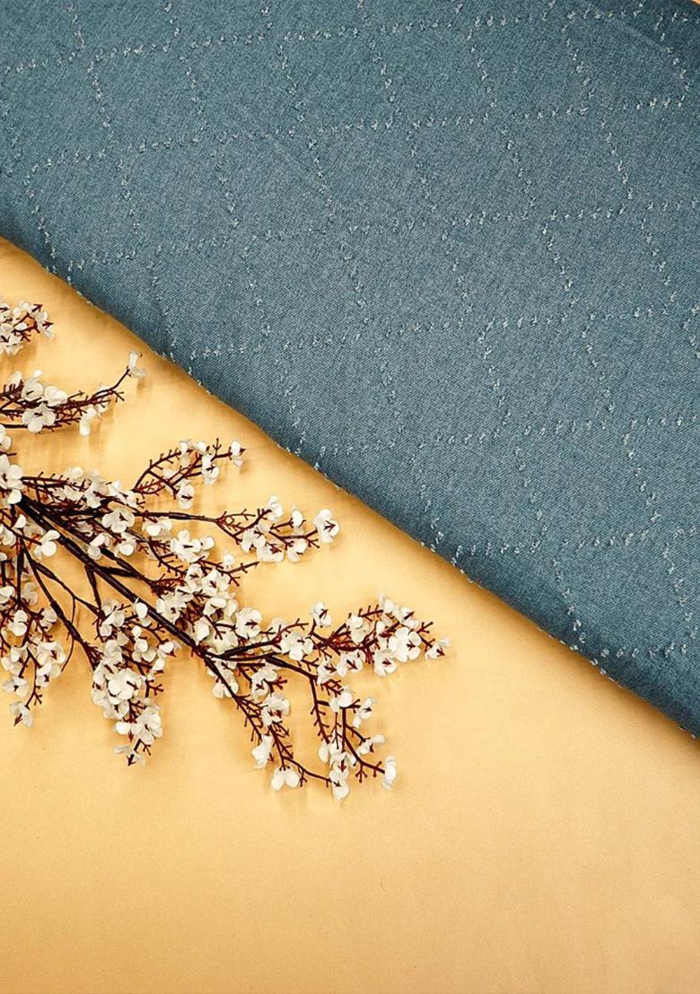 Blue Dobby Denim Skirt - Indya