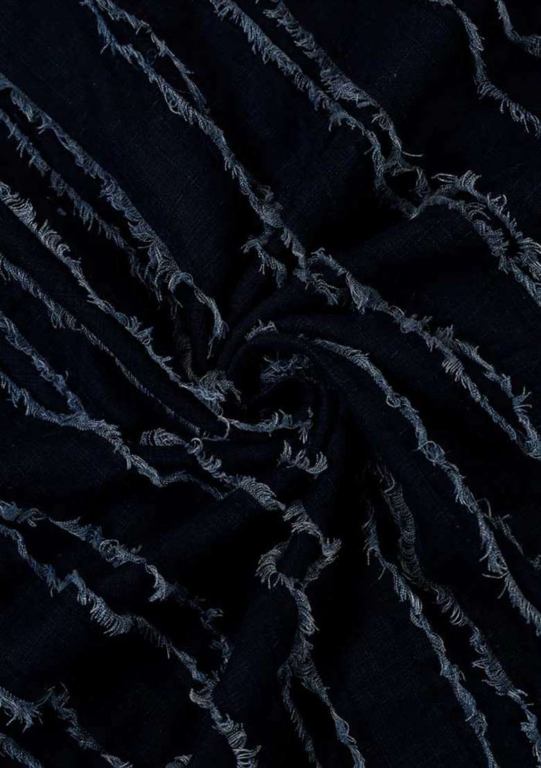 Blue Patchwork Cotton Denim Skirt - Indya