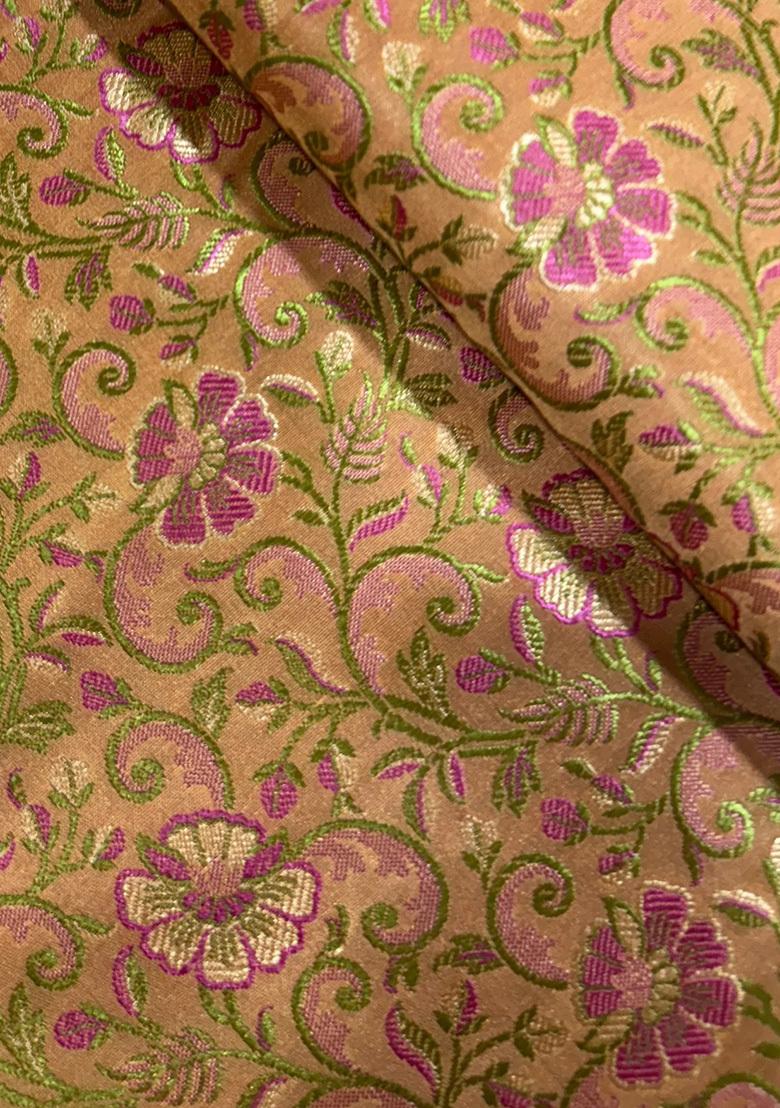 Peach Jacquard  Skirt - Indya