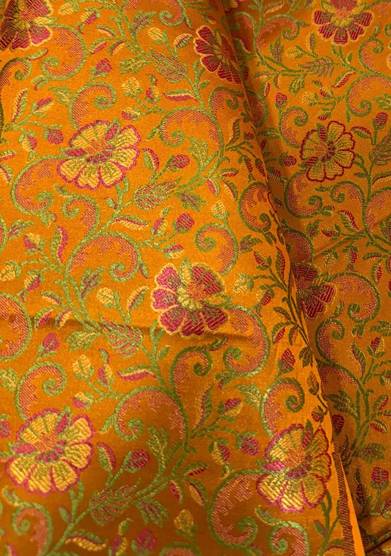 Mustard Yellow Jacquard  Skirt - Indya