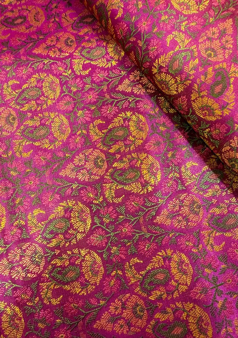 Magenta Pink Jacquard  Skirt - Indya