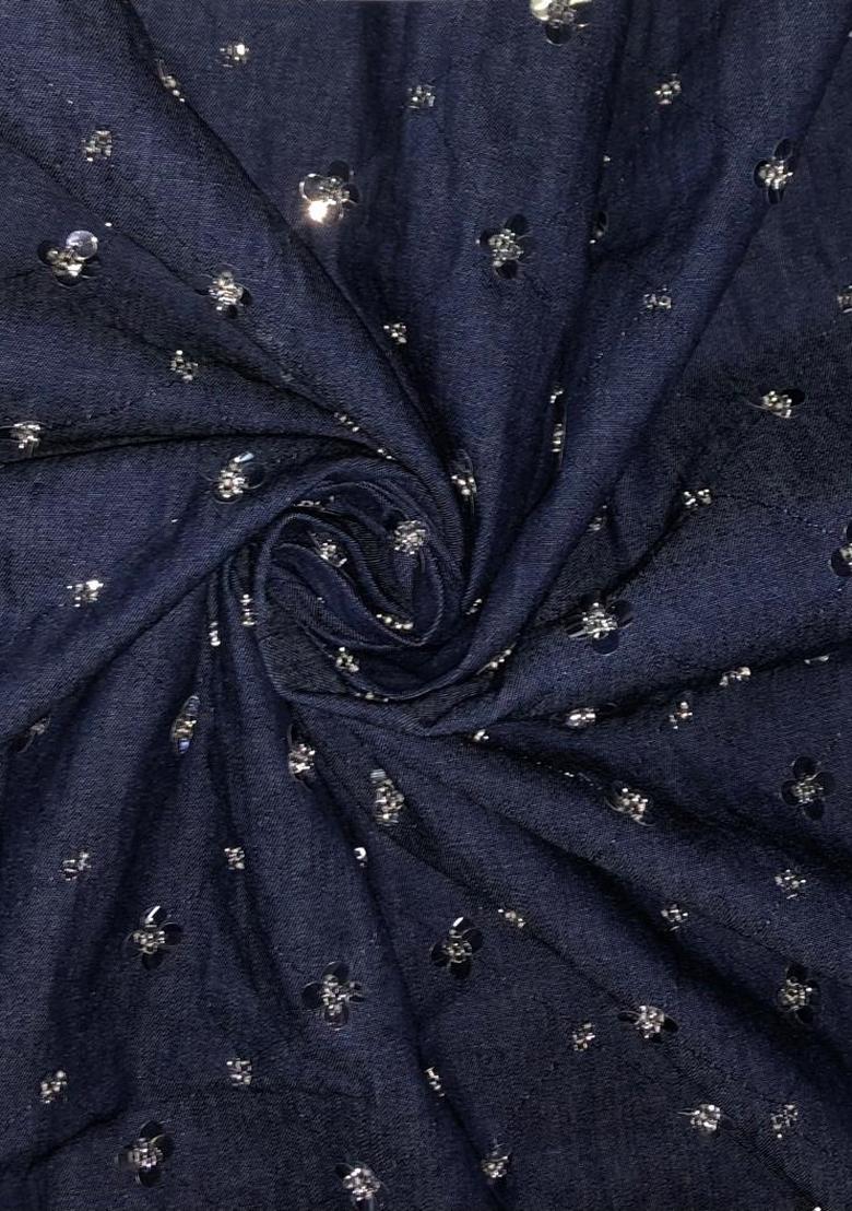 Black Striped Cotton Denim Skirt - Indya