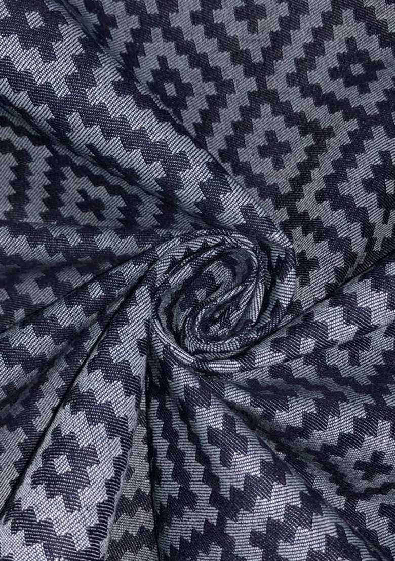 Blue Jacquard Cotton Denim Skirt for Diwali | Wedding & Festive Wear - Indya