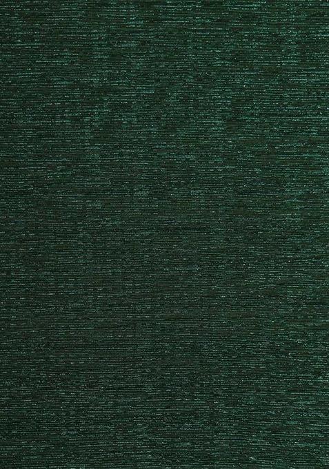 Girls Bottle Green Self Design Blouse Polyester Fusion Set