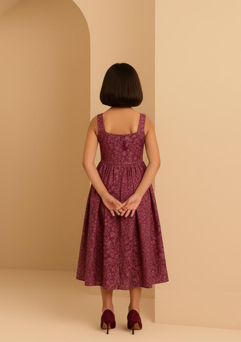 Girls Pink Solid Satin Georgette Fusion Set - Indya