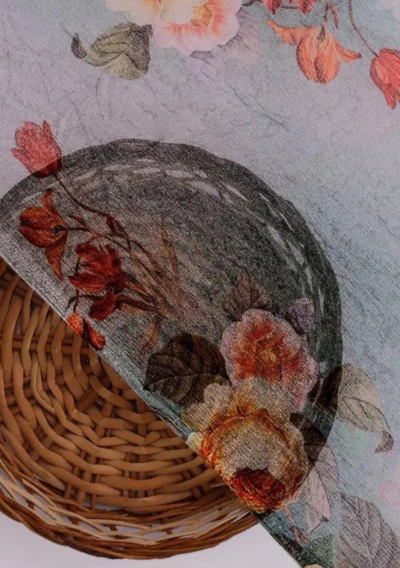 Girls Pista Green Printed Chiffon Lehenga Set - Indya