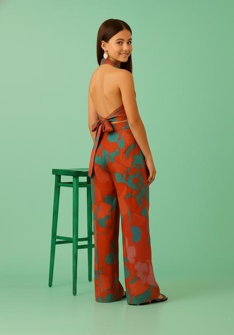 Girls Multicolor Printed Chanderi Co-Ord Set