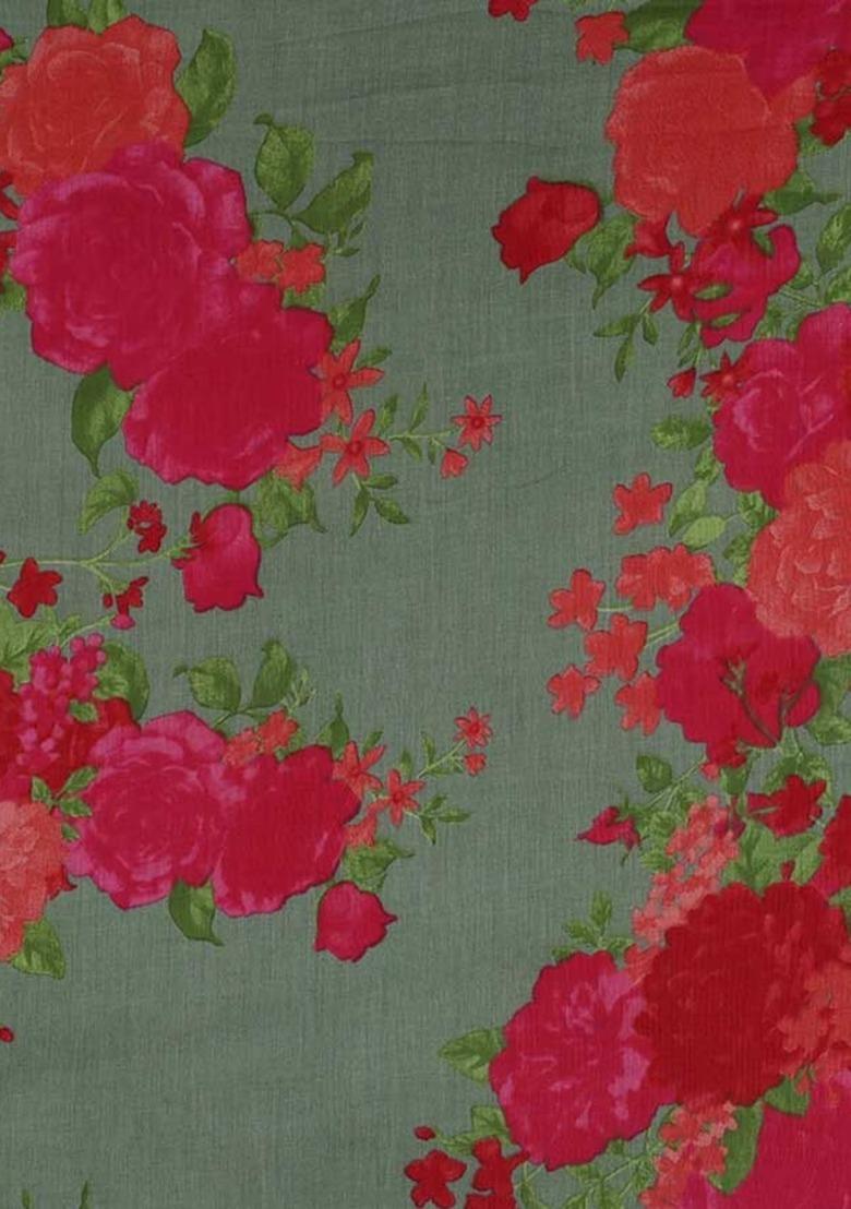 Girls Green And Pink Printed Cotton Co-Ord Set - Indya