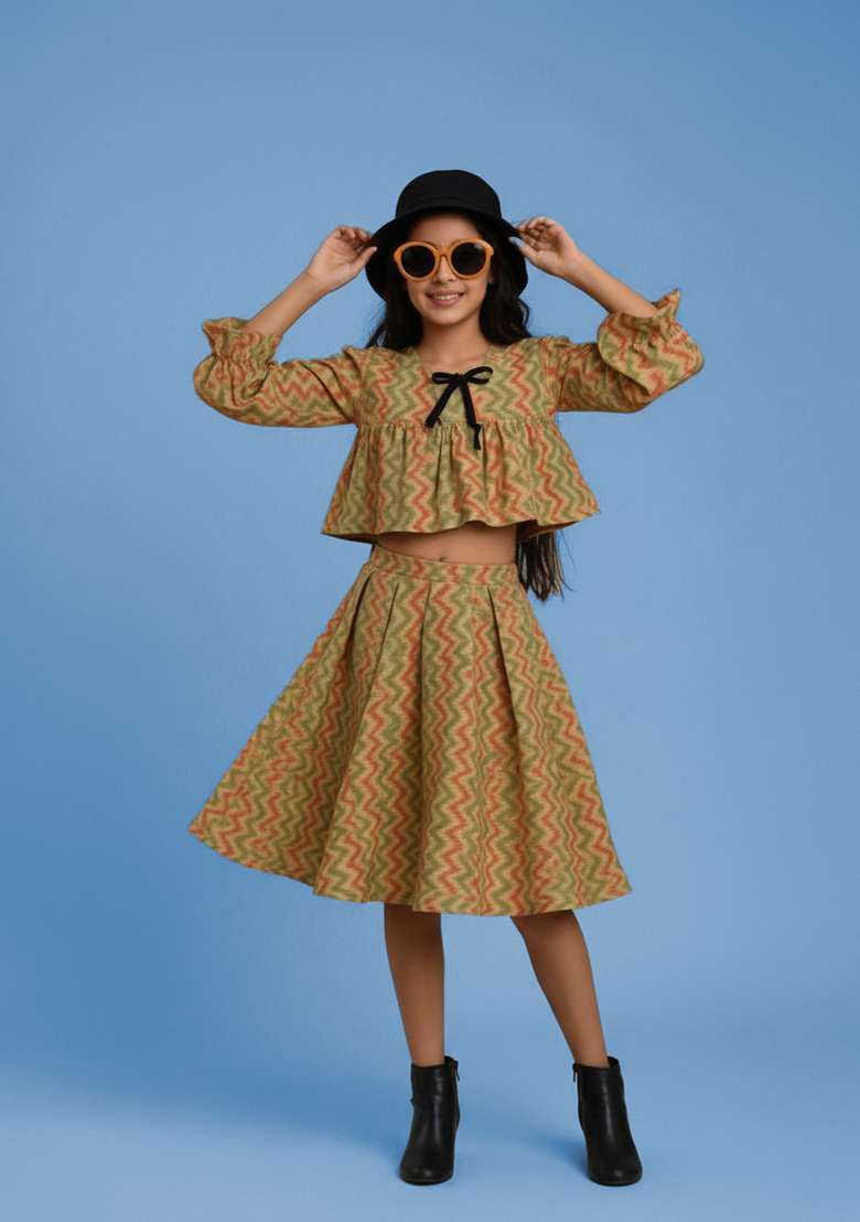 Girls Multicolor Printed Cotton Co-Ord Set - Indya