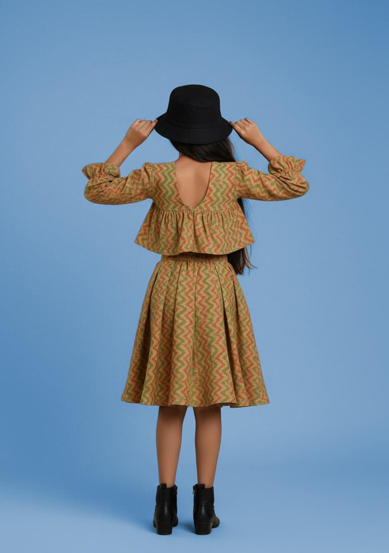 Girls Multicolor Printed Cotton Co-Ord Set - Indya