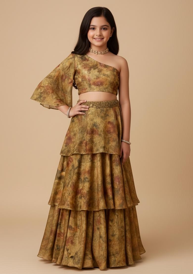 Girls Multicolor Printed Tissue Fusion Set