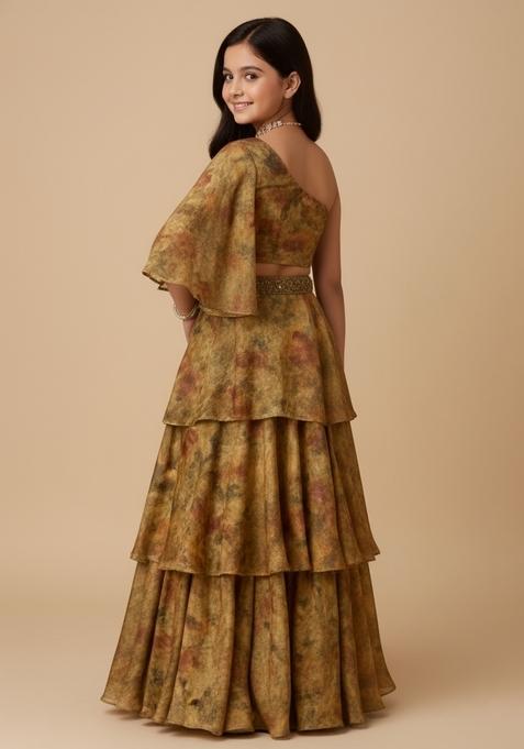 Girls Multicolor Printed Tissue Fusion Set