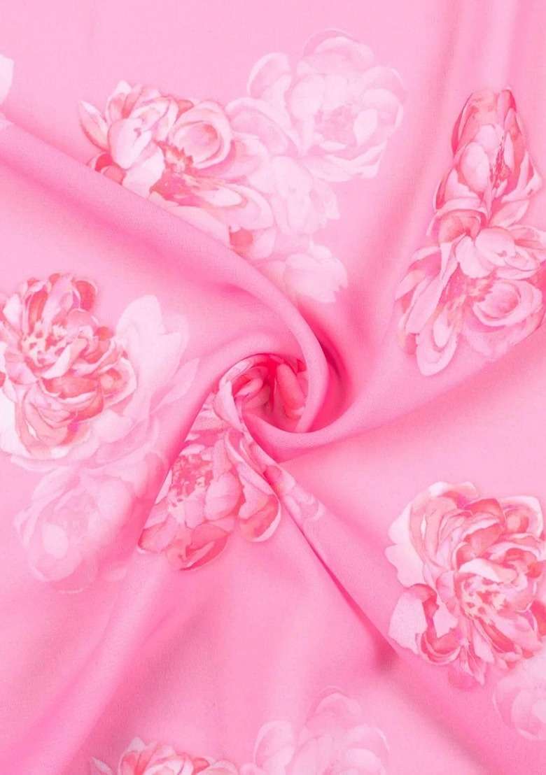 Girls Pink Printed Georgette Fusion Set - Indya