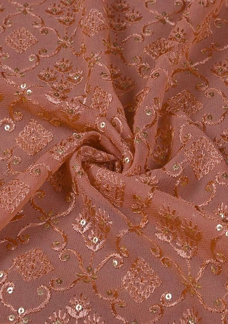 Girls Maroon Embroidered Georgette Sharara Set - Indya