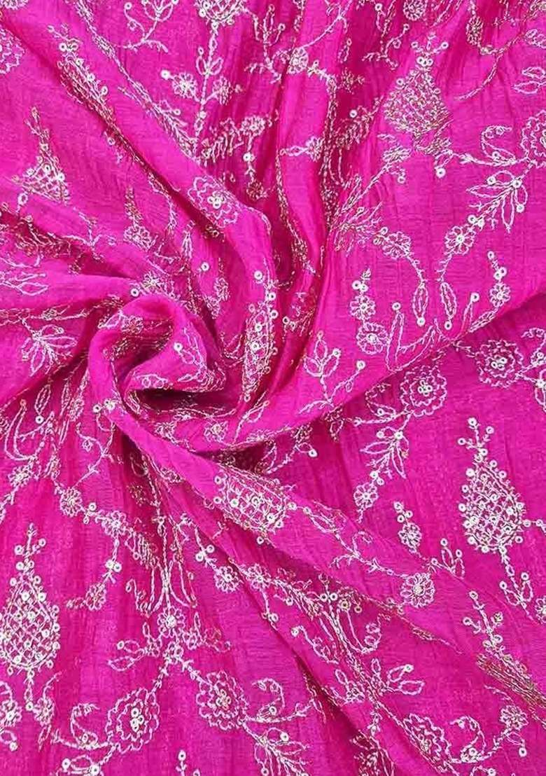 Girls Pink Embroidered Georgette Sharara Set - Indya
