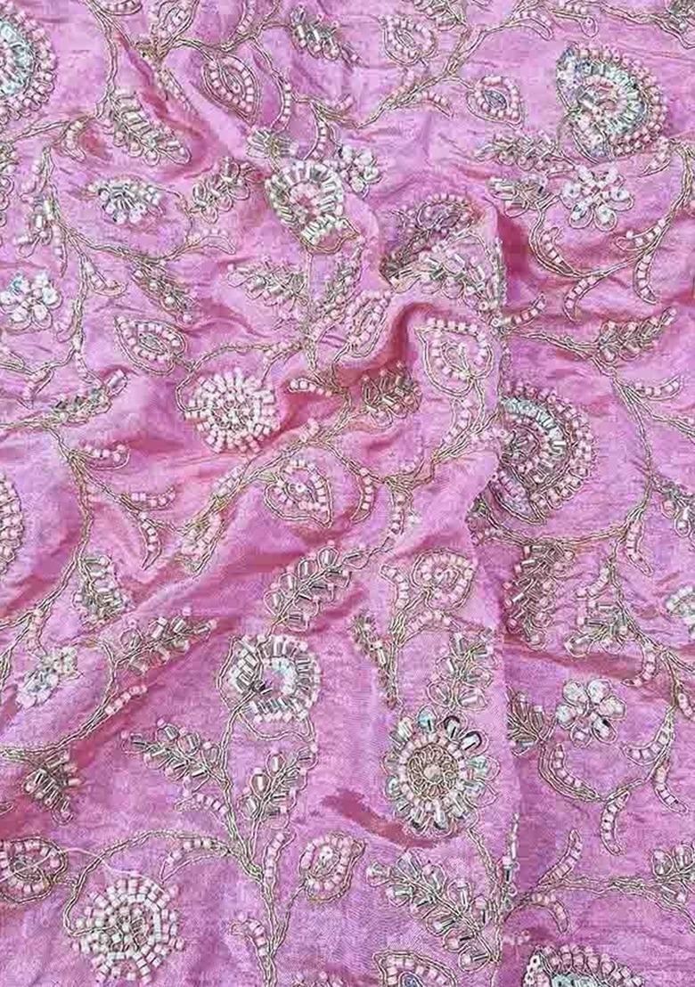 Girls Pink Embroidered Georgette Sharara Set - Indya
