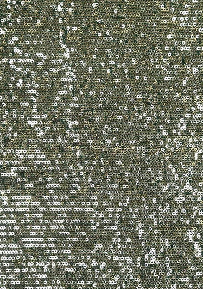 Girls Green Sequin Embellished Blouse Georgette Lehenga Set