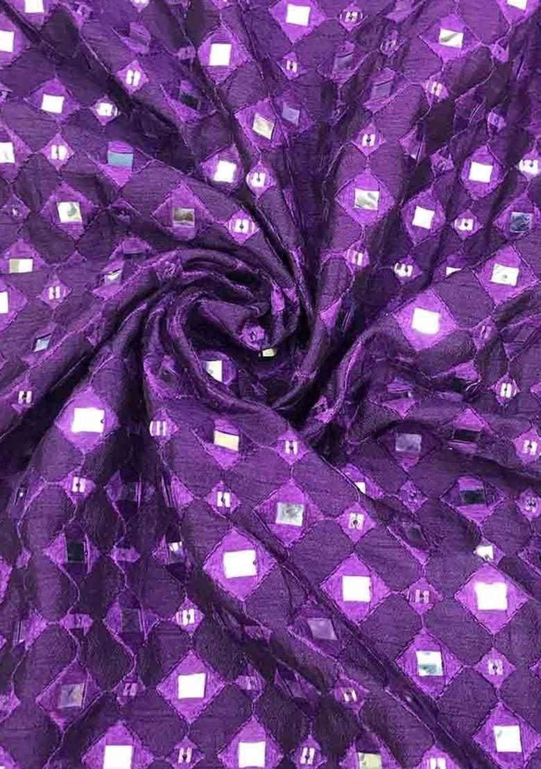 Girls Purple Embellished Silk Sharara Set