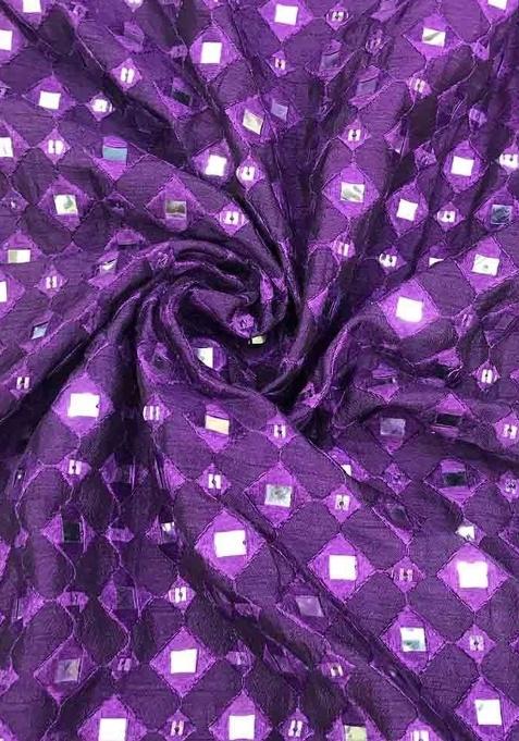 Girls Purple Embellished Silk Sharara Set