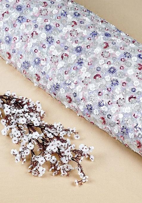 Girls Beige Sequin Net Sharara Set