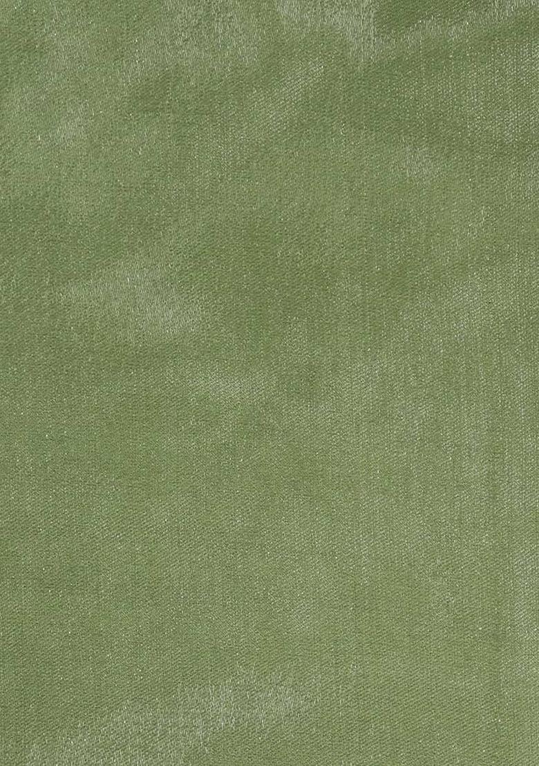 Girls Green Solid Organza Kurta Set - Indya