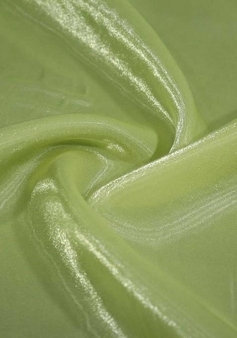 Girls Green Solid Organza Kurta Set