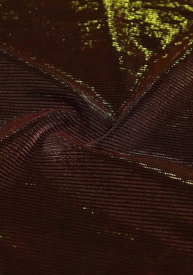 Girls Brown Foil Print Knit Sharara Set