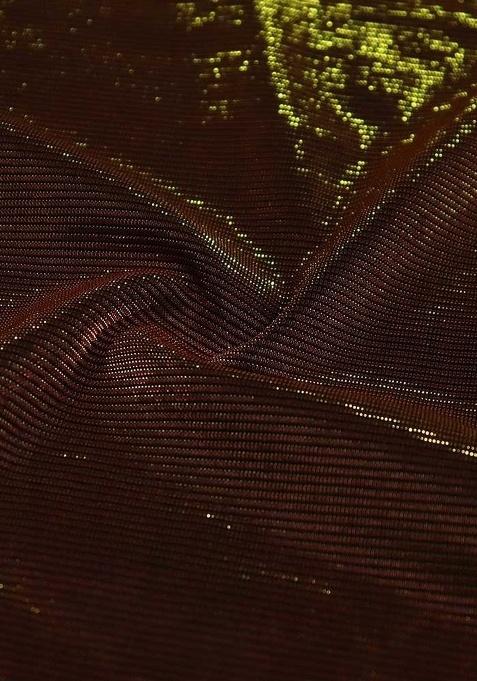 Girls Brown Foil Print Knit Sharara Set