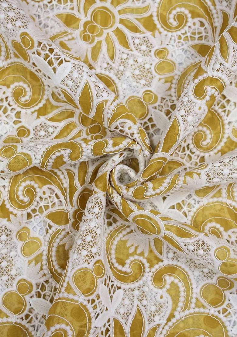 Girls Yellow Embroidered Georgette Kurta Set - Indya