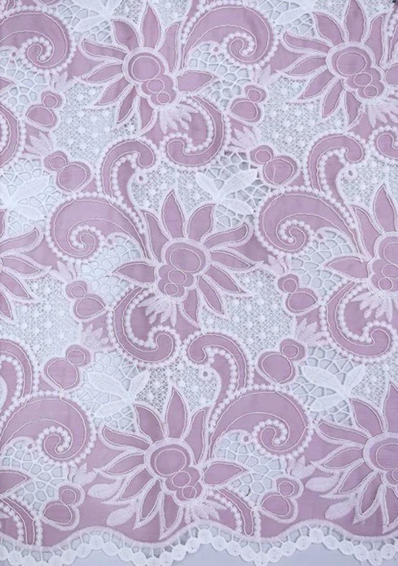 Girls Pink Embroidered Georgette Sharara Set - Indya