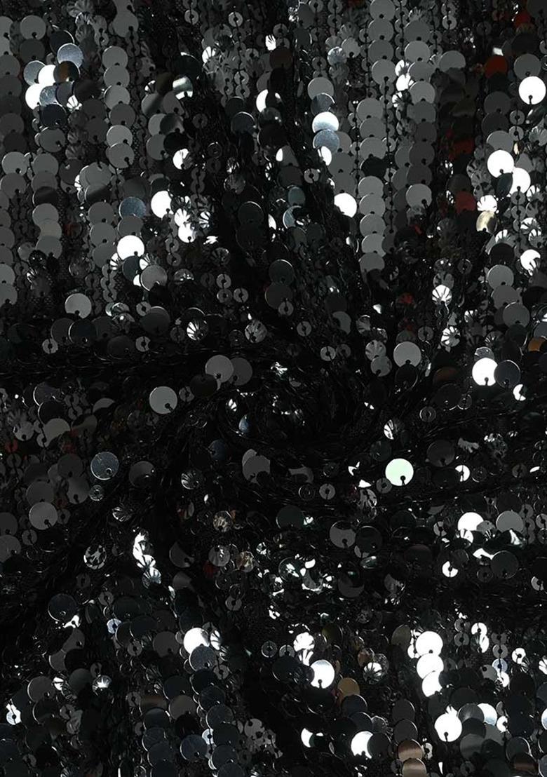 Girls Black Embellished Net Lehenga Set