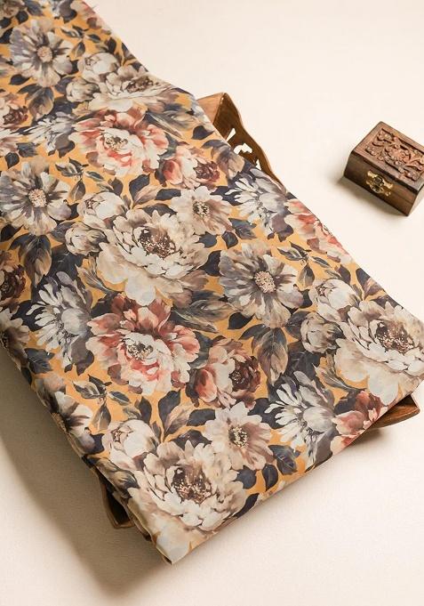 Girls Yellow Embroidered Lehenga Set