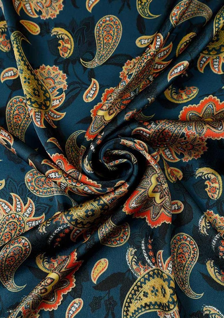 Girls Multi Color Floral Print Satin Lehenga Set