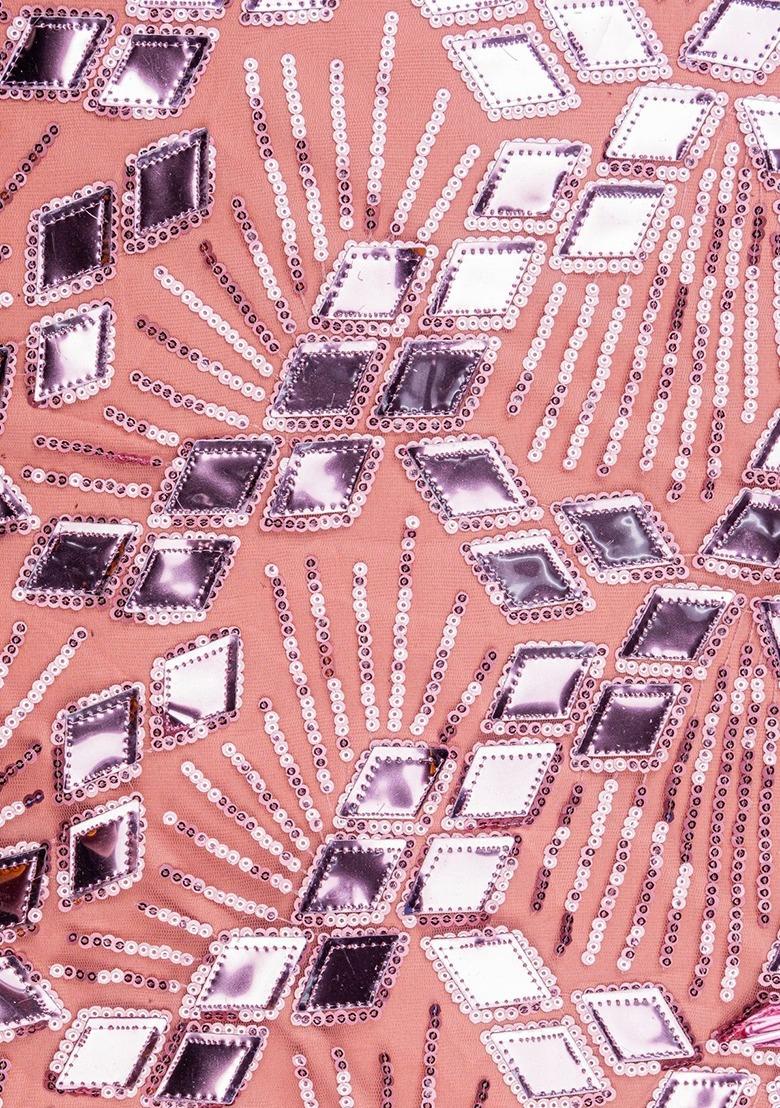 Girls Pink Embroidered Georgette Lehenga Set - Indya