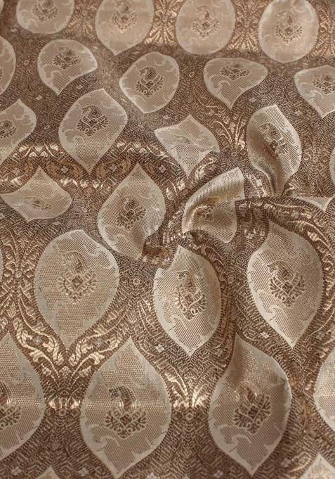 Girls Gold Brocade Lehenga Set