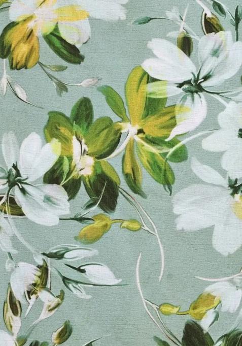 Girls Green Floral Print Lehenga Set