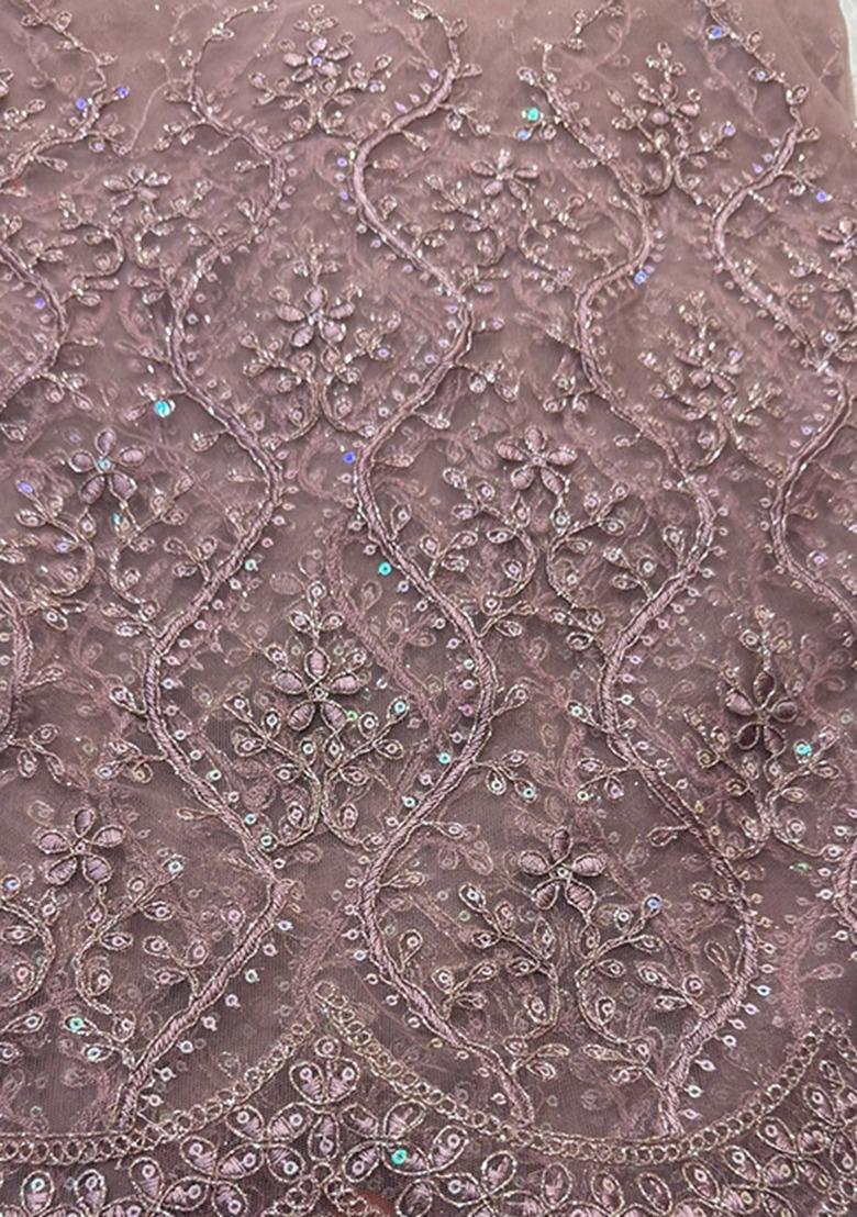 Girls Purple Embellished Net Lehenga Set - Indya