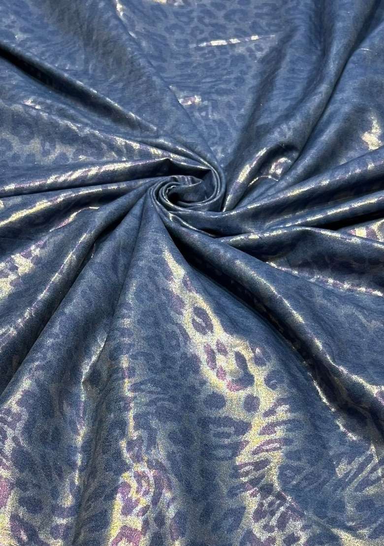 Girls Blue Foil Print Denim Co-Ord Set - Indya