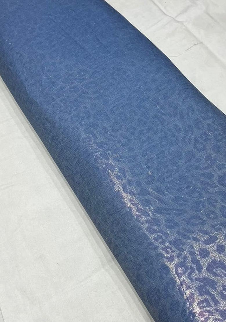 Girls Blue Foil Print Denim Co-Ord Set - Indya