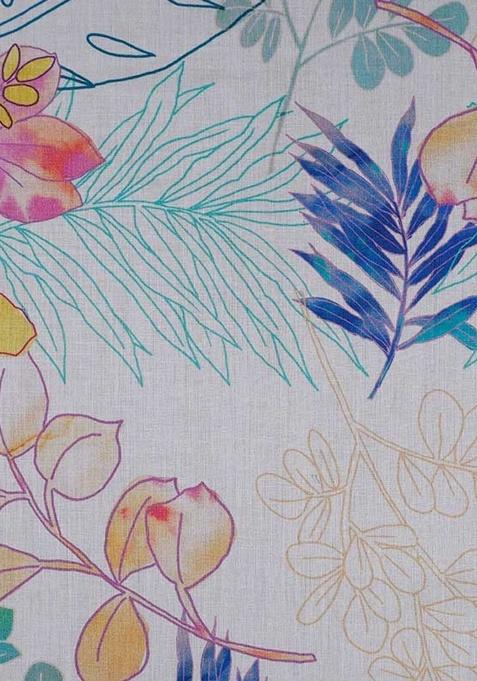 Multi Color Cotton Floral Print Dress For Girls